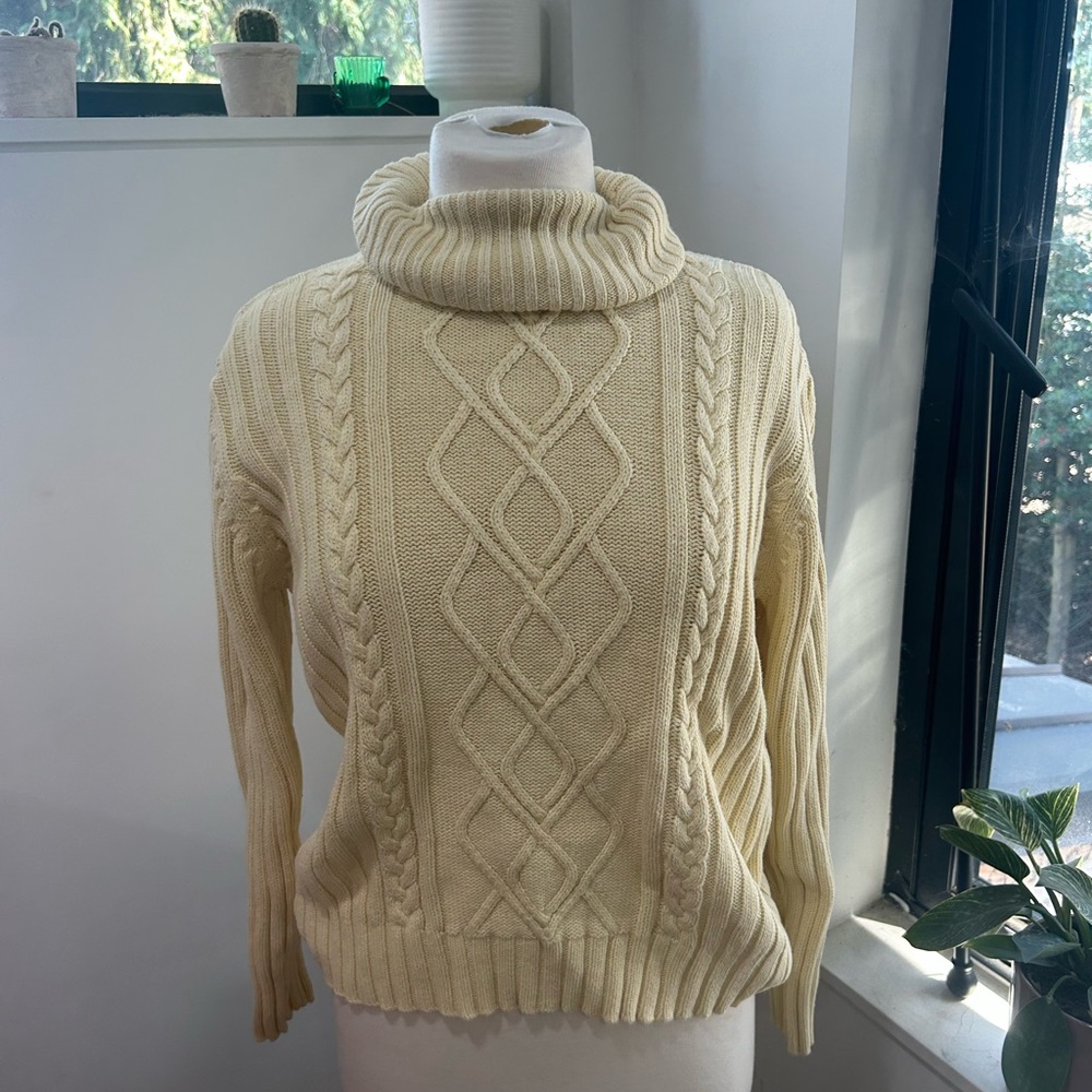 Northcrest baby yellow Cable Knit Turtleneck Sweater